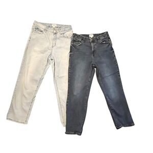 Sonoma Womens Jeans 12S High Rise Straight Leg Denim Lot of 2 Blue Light, Dark